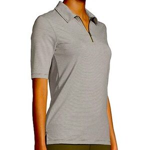 Lands' End Green Gray Polo Shirt Soft Knit Casual